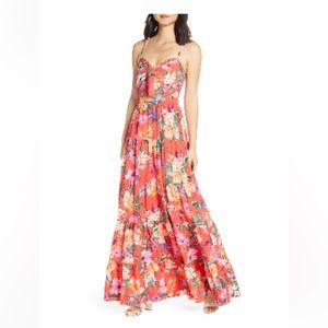 Eliza J Floral Tie Front Maxi Dress